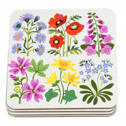 Wild Flowers coasters (set of 4) stacked