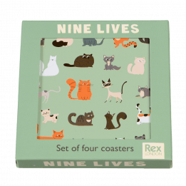 Nine Lives coasters (set of 4) in box