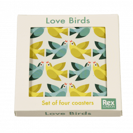 Love Birds coasters (set of 4) in box