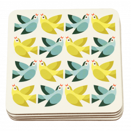 Love Birds coasters (set of 4) stacked