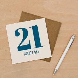 Twenty one birthday card 