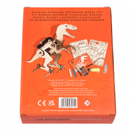 Motorised dinosaur kit box rear side