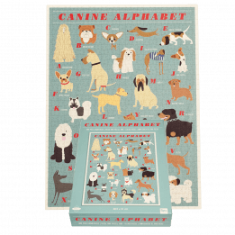 Completed Best in Show Canine Alphabet puzzle with box