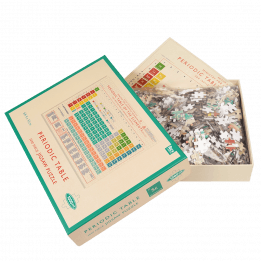 Periodic Table puzzle pieces and guide sheet in box