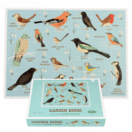 Completed Garden Birds puzzle with box