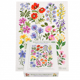 Completed Wild Flowers puzzle with box