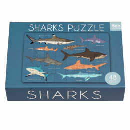 Sharks puzzle matchbox style box
