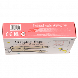 Traditional skipping rope box side with information