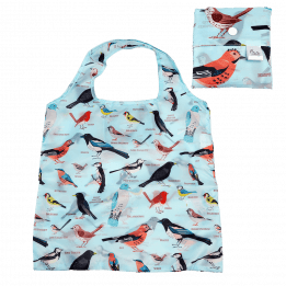 garden birds recycled and reusable foldaway shopper bag