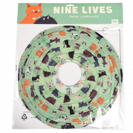 Nine Lives paper lampshade in packaging