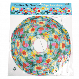 Butterfly Garden paper lampshade in packaging