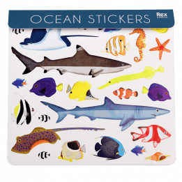 Ocean stickers front of packaging
