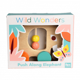 Wild Wonders push along elephant toy in box