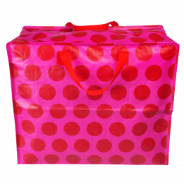 Red on pink Spotlight jumbo storage bag