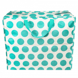 Turquoise on cream Spotlight jumbo storage bag