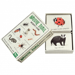 Nature Trail memory game box opened to reveal game cards