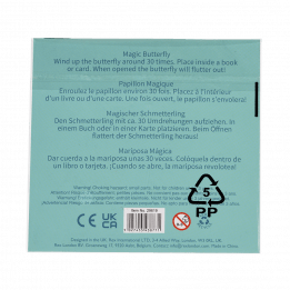 Blue magic butterfly rear of packaging with information