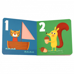 First book of numbers pages 1 and 2 with pictures of animals