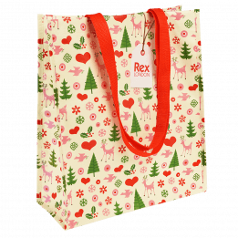 Rex London 50's Christmas recycled shopping bag