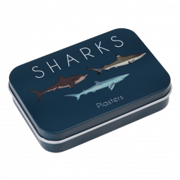 Sharks plasters metal tin in dark blue