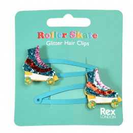 Roller Skate Glitter Hair Clips