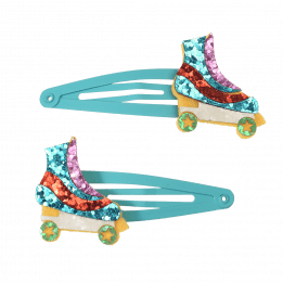 Roller Skate Glitter Hair Clips Set Of 2