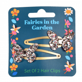 Fairies In The Garden Glitter Butterfly Hair Clips (set Of 2)