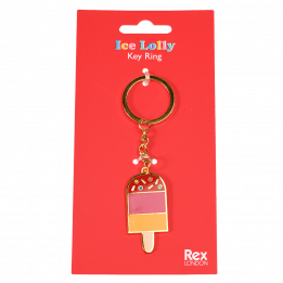 Keyring with ice lolly charm attached to packaging