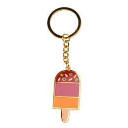 Gold coloured keyring with ice lolly charm