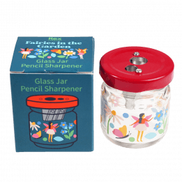 Fairies in the Garden glass jar pencil sharpener with box
