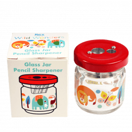 Wild Wonders glass jar pencil sharpener with box