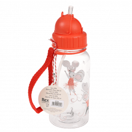 Mimi and Milo kids water bottle showing straw