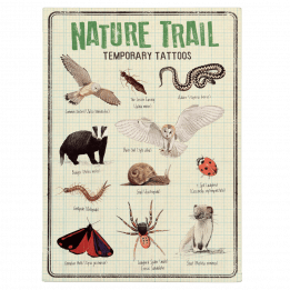 Nature Trail temporary tattoos card sleeve packaging front
