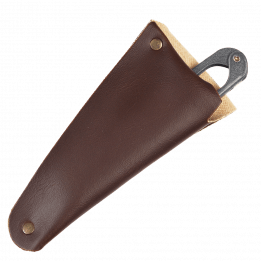 Mini garden snips in brown faux leather pouch