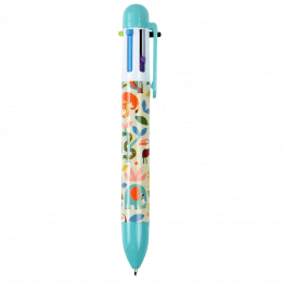 Six colour ballpoint pen with colourful wild animal print