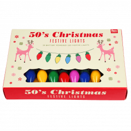 50s Christmas festive lights box top