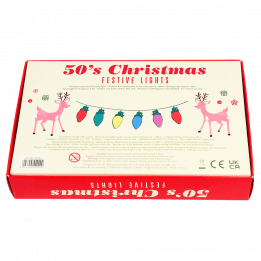 50s Christmas festive lights box bottom with information