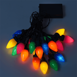 50s Christmas LED lights powered on