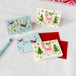 Miniature advent calendar cards collection with envelopes and pen