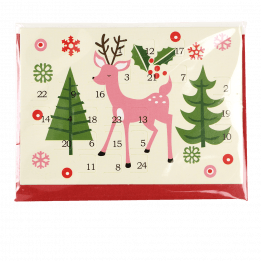 50s Christmas miniature advent calendar card