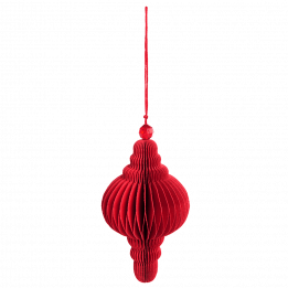 Honeycomb paper Christmas decoration in red