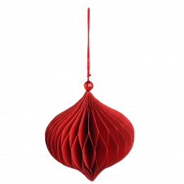 Honeycomb paper Christmas decoration in red
