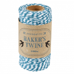 Aquamarine And White Baker's Twine