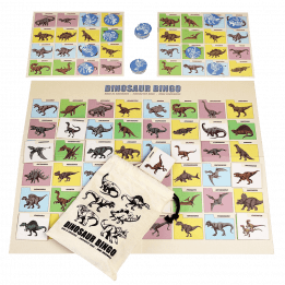 dinosaurs game cards with cotton bag