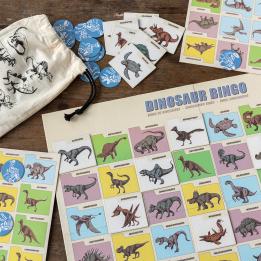 Dinosaur Bingo game board and card lifestyle