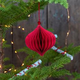 Red Round Honeycomb Christmas Decoration