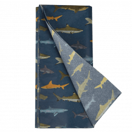 Sharks tissue paper pack with 1 sheet unfurled