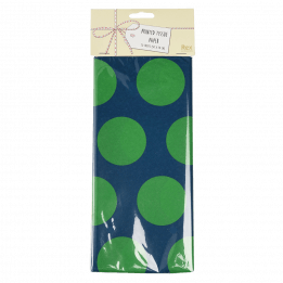 Green on blue Spotlight tissue paper sheets in packaging
