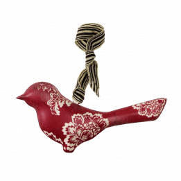 Red Metal Bird Hanging Decoration