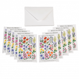 Wild Flowers Greeting Cards With Envelopes (pack Of 10)